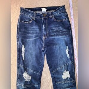Fashion Nova Stylish Blue Distressed Women Jeans